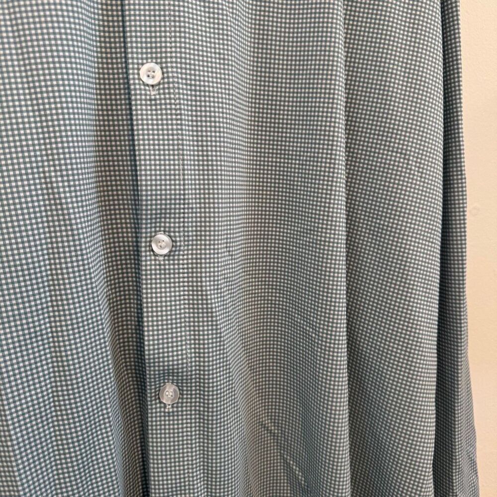 Mizzen + Main Mens Button Down Green Plaid Long Sleeve Size 2XL Performance - Picture 5 of 5
